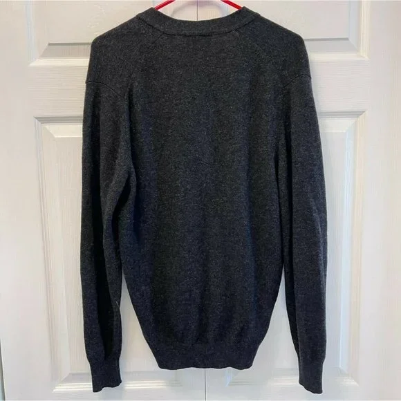 Sold Vintage James Pringle Lambswool Scotland Charcoal Gray Cardigan Sweater Me - Picture 5 of 5